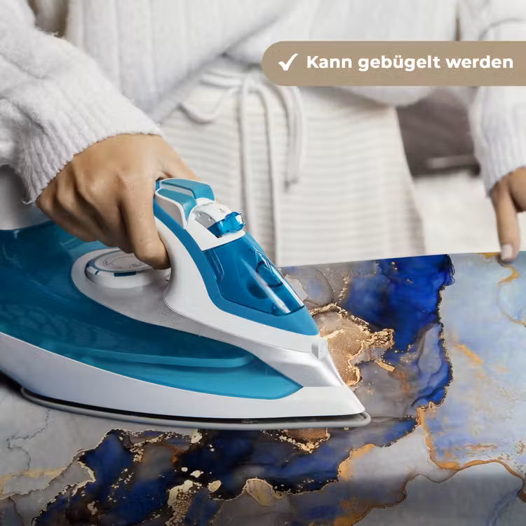 Marmer - Blauw - Goud Wandkleed katoen klein -tsfeer9_DE