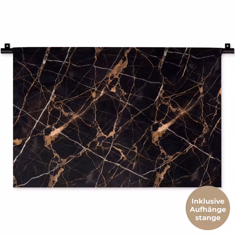 Marmer - Goud - Abstract - Zwart Wandkleed katoen klein -t3d_DE