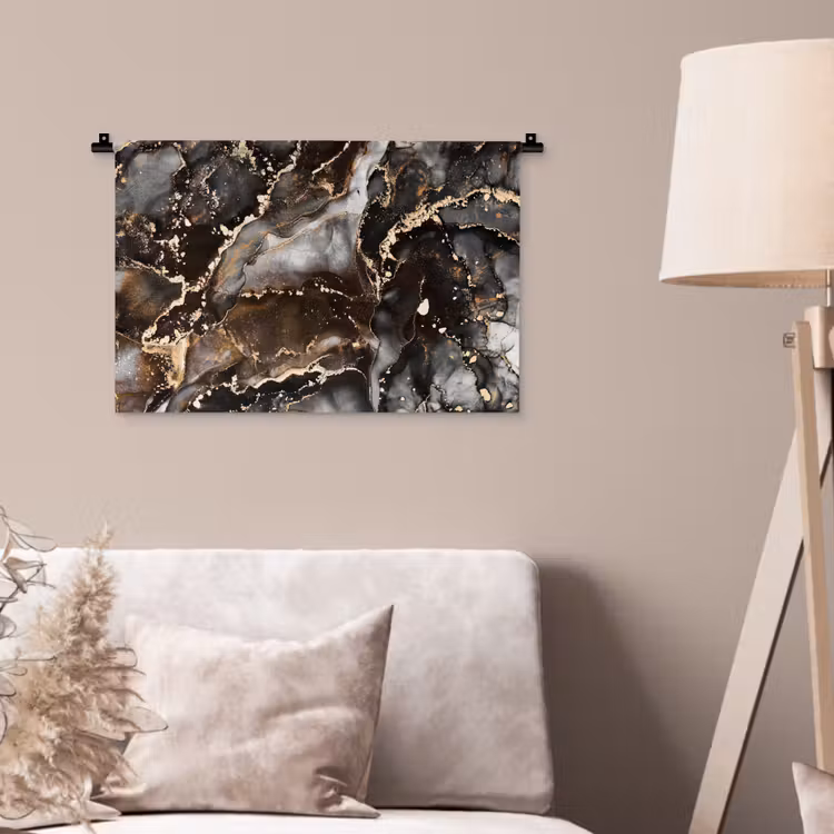 Marmer - Goud - Glitter - Luxe Wandkleed katoen klein -sfeer4
