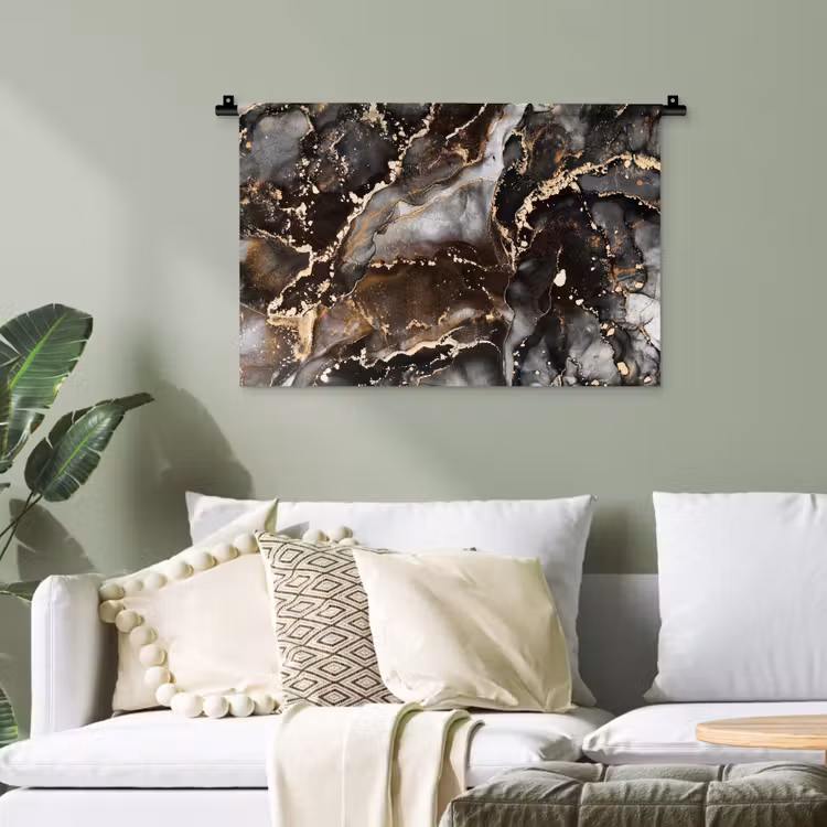 Marmer - Goud - Glitter - Luxe Wandkleed katoen klein -sfeer7