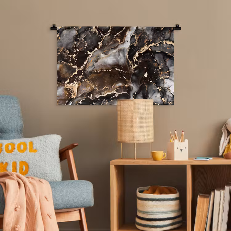 Marmer - Goud - Glitter - Luxe Wandkleed katoen klein -wsfeer4_kind
