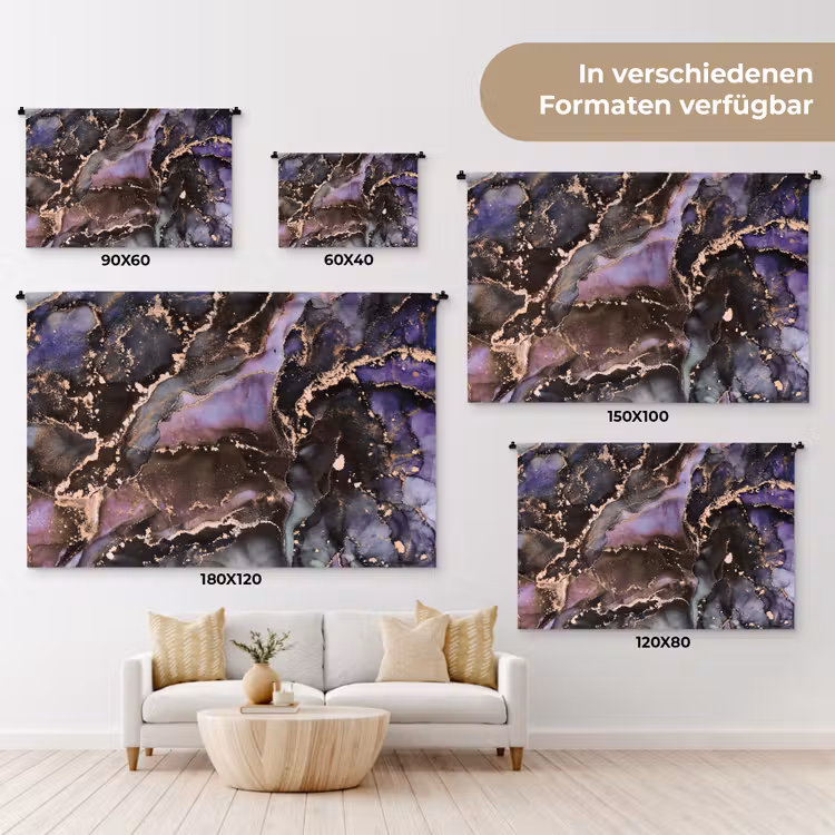 Marmer - Goud - Roze Wandkleed katoen klein -tsfeer8_DE