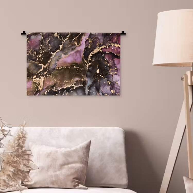 Marmer - Gold - Steen - Abstract Wandkleed katoen klein -sfeer4