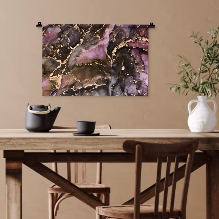 Marmer - Gold - Steen - Abstract Wandkleed katoen klein -sfeer6