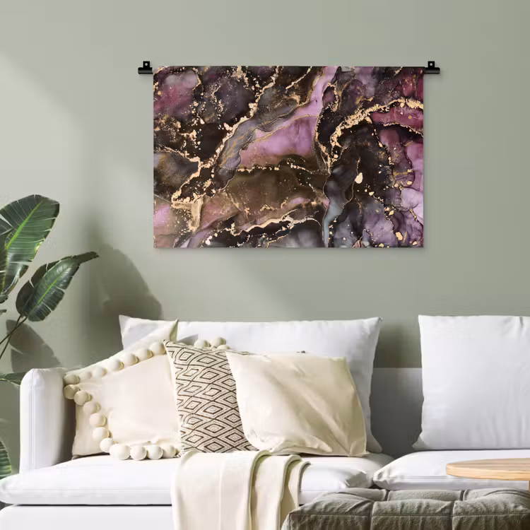 Marmer - Gold - Steen - Abstract Wandkleed katoen klein -sfeer7