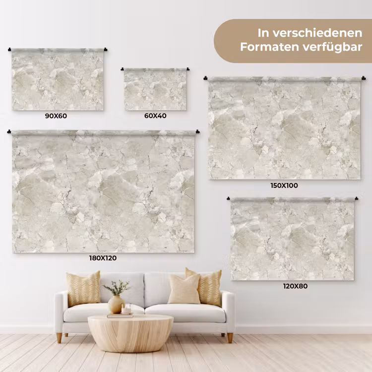 Marmer - Grijs - Aders Wandkleed katoen klein 269 -tsfeer8_DE