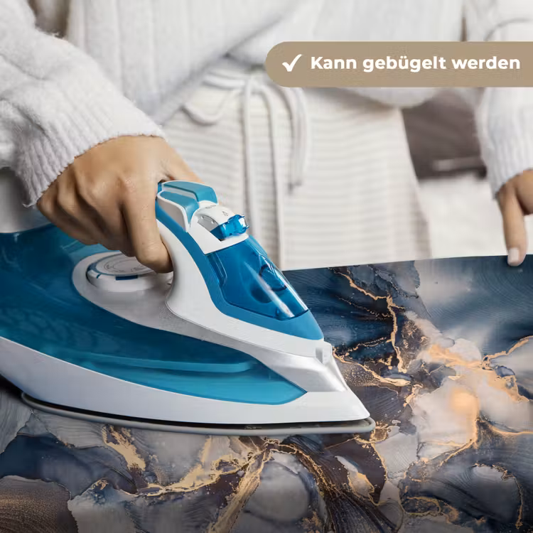 Marmer - Grijs - Blauw - Luxe - Goud Wandkleed katoen klein -tsfeer9_DE