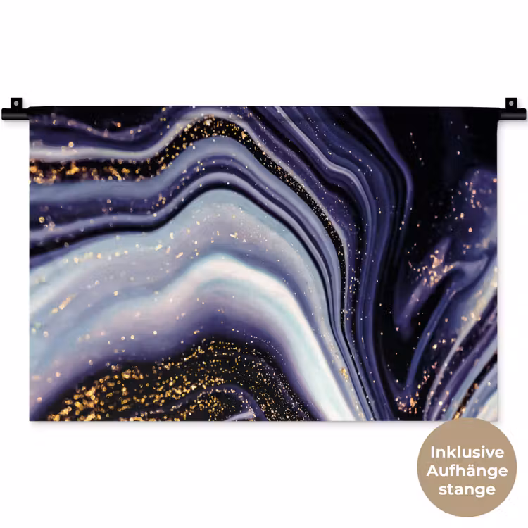 Marmer - Paars - Luxe - Marmerlook - Glitter Wandkleed katoen klein -t3d_DE