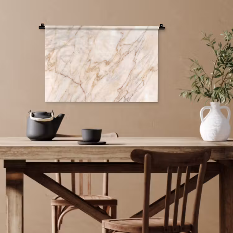 Marmer - Ader - Abstract - Wit - Goud Wandkleed katoen klein -sfeer6