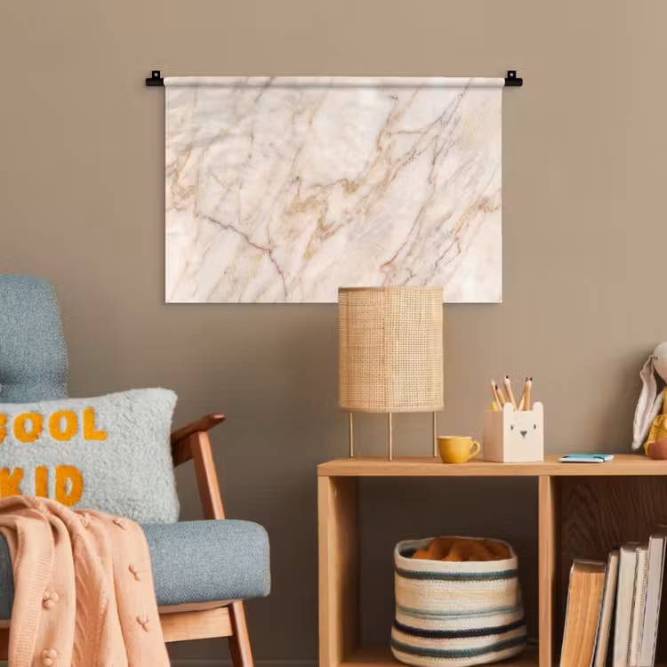 Marmer - Ader - Abstract - Wit - Goud Wandkleed katoen klein -wsfeer4_kind