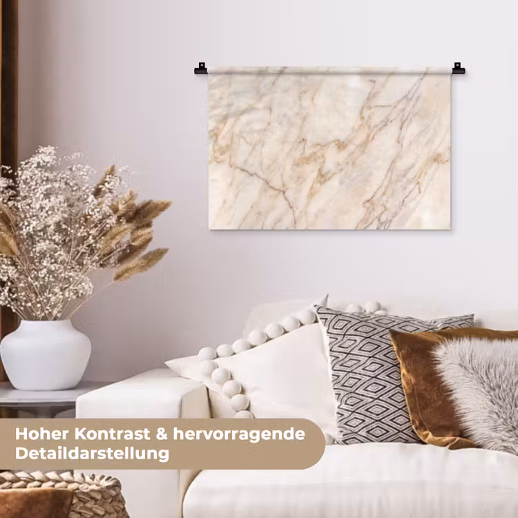 Marmer - Ader - Abstract - Wit - Goud Wandkleed katoen klein -tsfeer1_DE