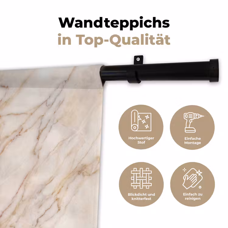 Marmer - Ader - Abstract - Wit - Goud Wandkleed katoen klein -tsfeer2_DE