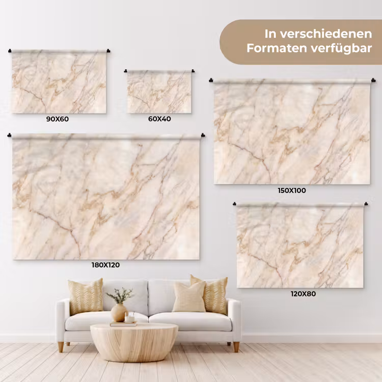 Marmer - Ader - Abstract - Wit - Goud Wandkleed katoen klein -tsfeer8_DE