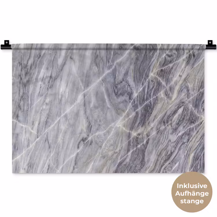Marmer - Ader - Patroon - Abstract - Grijs Wandkleed katoen klein -t3d_DE