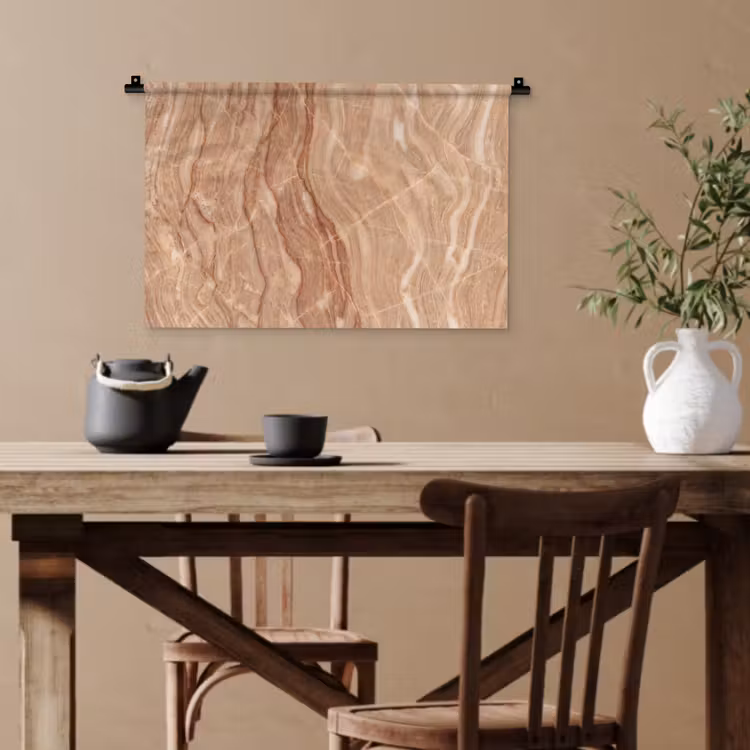 Marmer - Ader - Natuur - Abstract - Beige Wandkleed katoen klein -sfeer6
