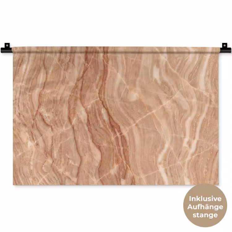 Marmer - Ader - Natuur - Abstract - Beige Wandkleed katoen klein -t3d_DE