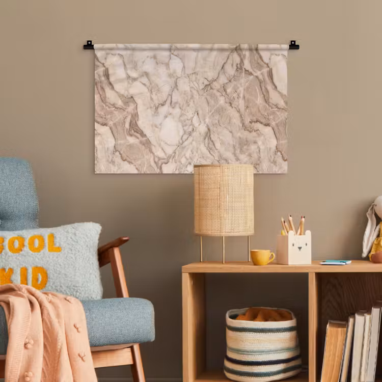 Marmer - Aderen - Textuur - Beige - Modern Wandkleed katoen klein -wsfeer4_kind