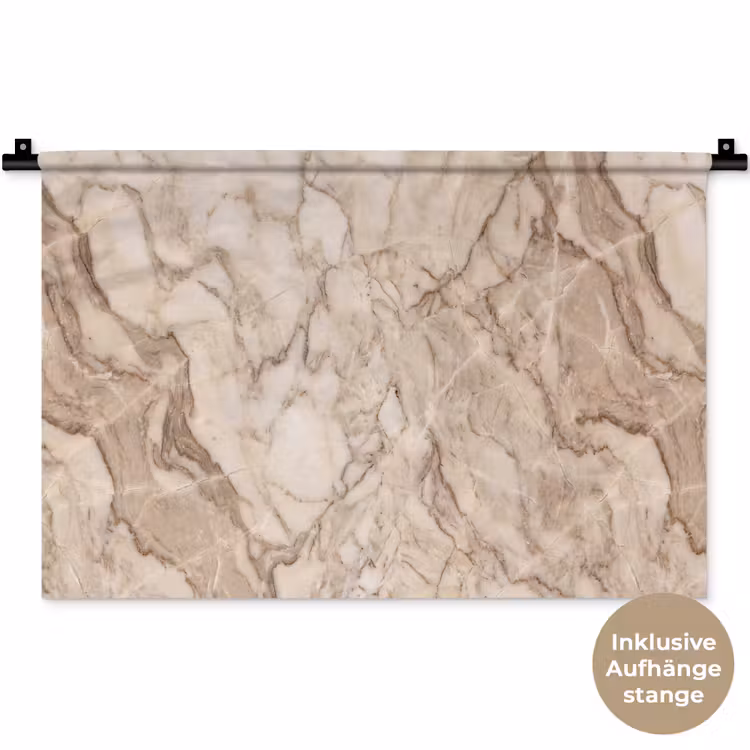 Marmer - Aderen - Textuur - Beige - Modern Wandkleed katoen klein -t3d_DE