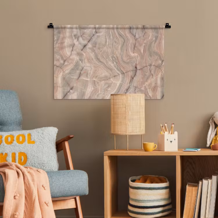 Marmer - Patroon - Abstract - Beige - Groen Wandkleed katoen klein -wsfeer4_kind