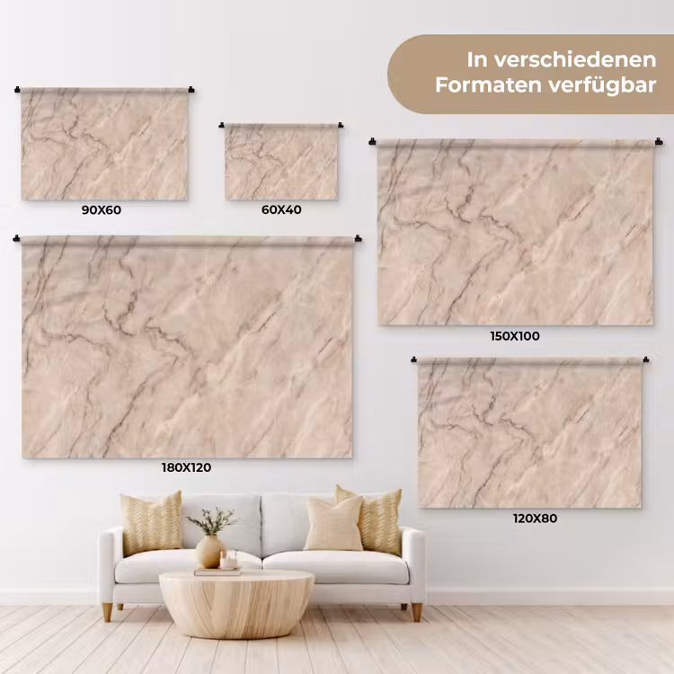 Marmer - Patroon - Abstract - Modern - Beige Wandkleed katoen klein -tsfeer8_DE