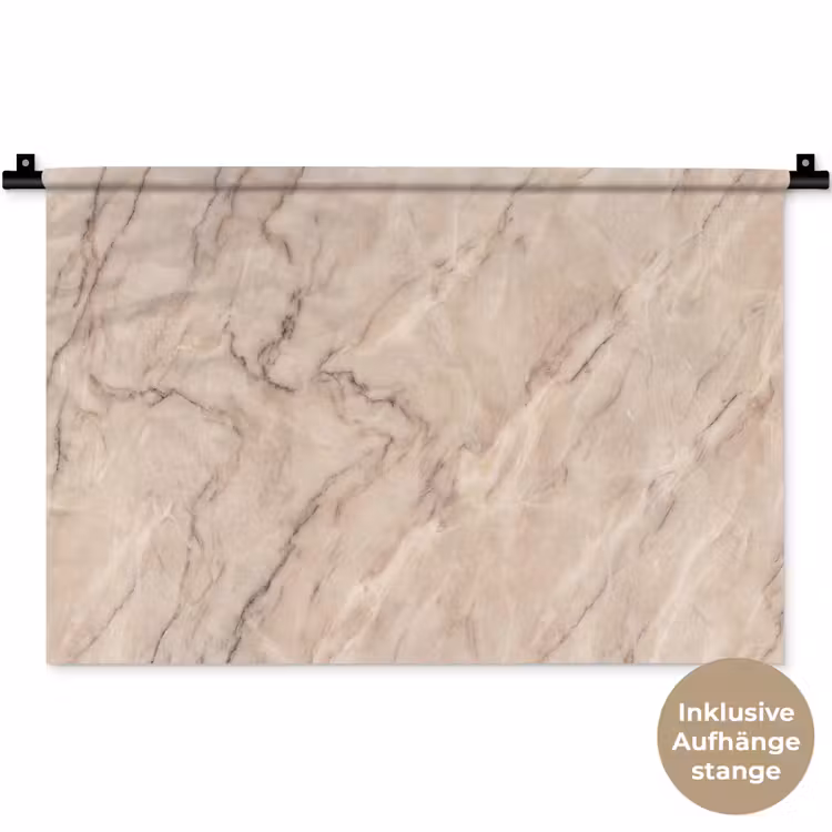 Marmer - Patroon - Abstract - Modern - Beige Wandkleed katoen klein -t3d_DE