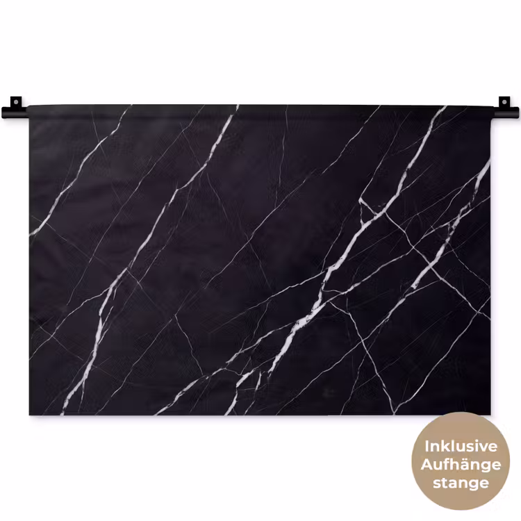 Marmer - Patroon - Abstract - Modern - Zwart Wandkleed katoen klein -t3d_DE