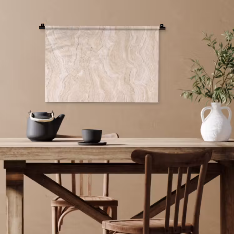 Marmer - Patroon - Beige - Steen - Abstract Wandkleed katoen klein -sfeer6