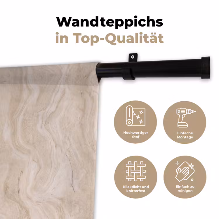 Marmer - Patroon - Beige - Steen - Abstract Wandkleed katoen klein -tsfeer2_DE
