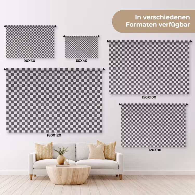 Marmer - Patroon - Grijs Wandkleed katoen klein 269 -tsfeer8_DE