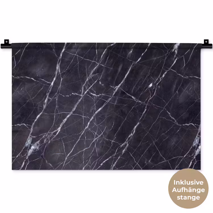 Marmer - Patroon - Modern - Zwart - Wit Wandkleed katoen klein -t3d_DE