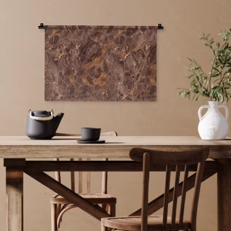 Marmer - Patroon - Natuur - Bruin - Goud Wandkleed katoen klein -sfeer6