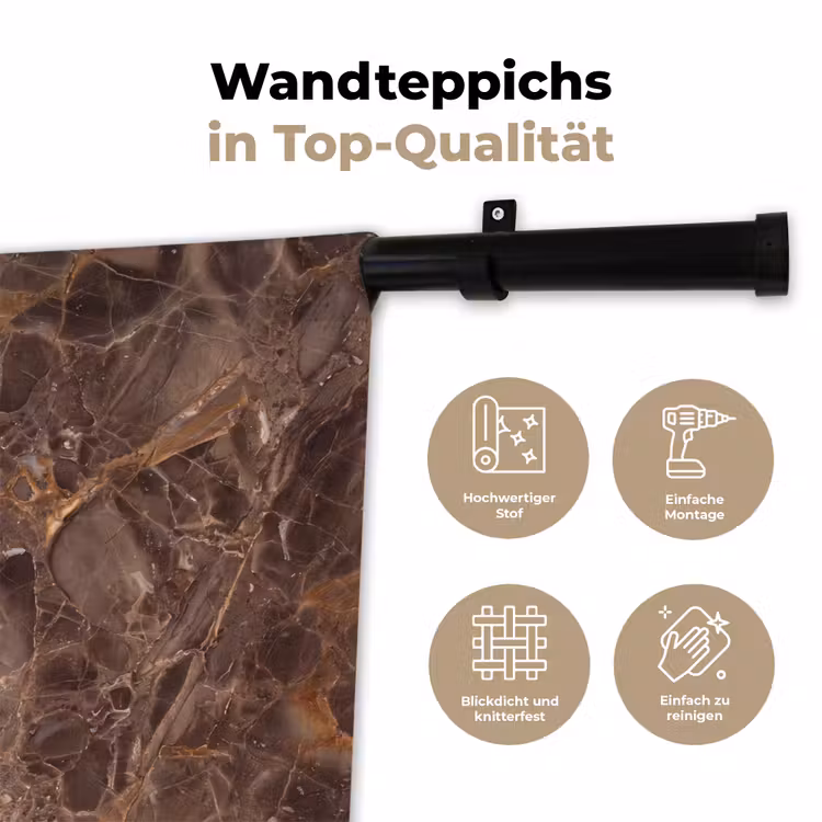 Marmer - Patroon - Natuur - Bruin - Goud Wandkleed katoen klein -tsfeer2_DE