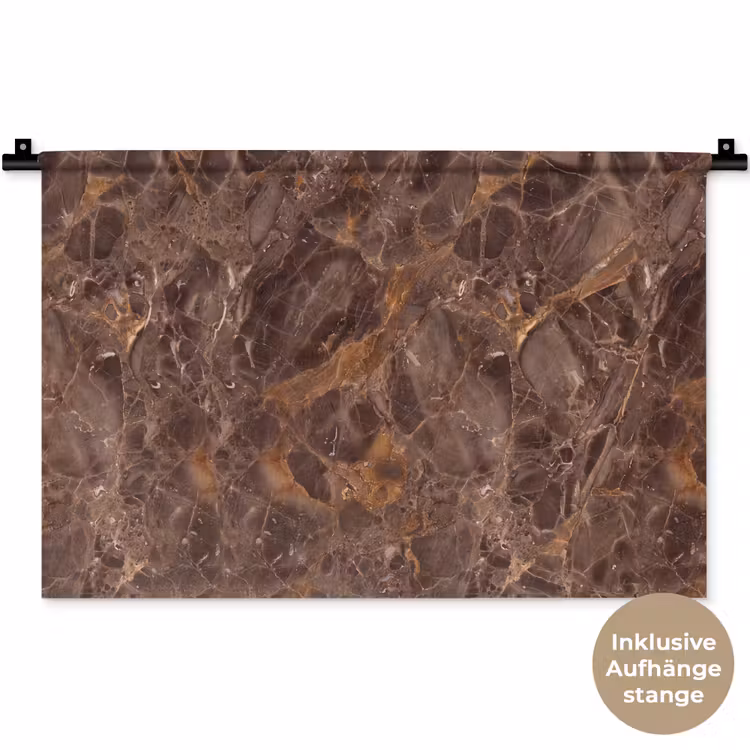 Marmer - Patroon - Natuur - Bruin - Goud Wandkleed katoen klein -t3d_DE