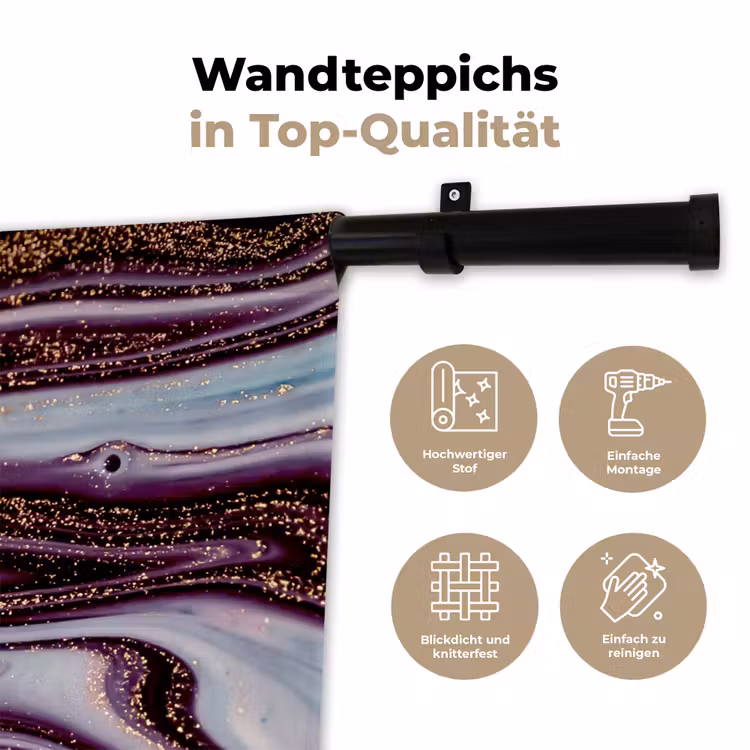 Marmer - Roze - Goud - Glitter - Marmerlook - Luxe Wandkleed katoen klein -tsfeer2_DE