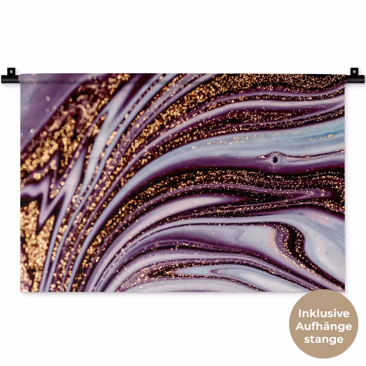 Marmer - Roze - Goud - Glitter - Marmerlook - Luxe Wandkleed katoen klein -t3d_DE