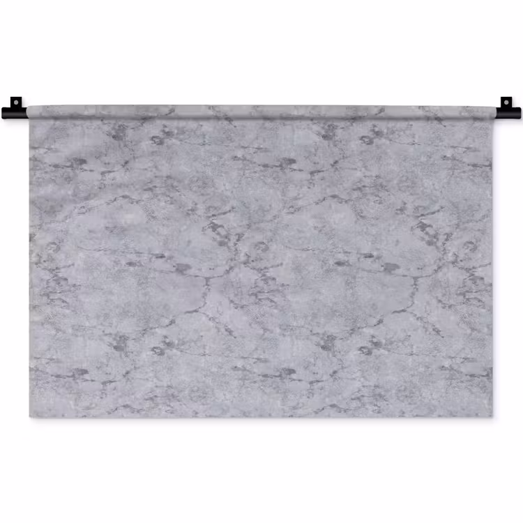 Marmerplaat - Patroon - Grijs Wandkleed katoen klein 269 -zz3d