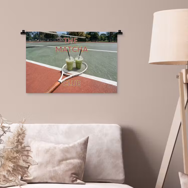 Matcha Club - Tennis - Matcha Wandkleed katoen klein -sfeer4