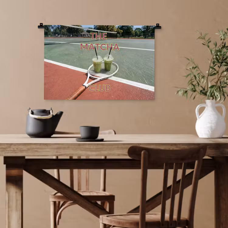 Matcha Club - Tennis - Matcha Wandkleed katoen klein -sfeer6