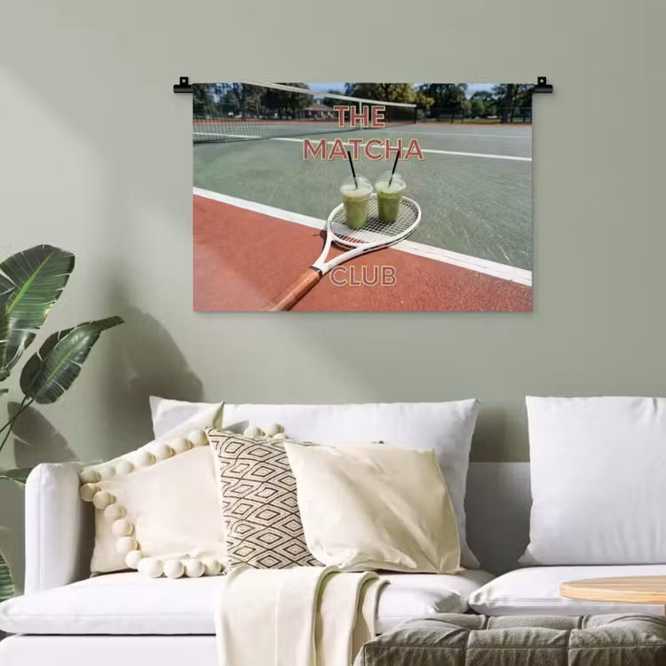 Matcha Club - Tennis - Matcha Wandkleed katoen klein -sfeer7