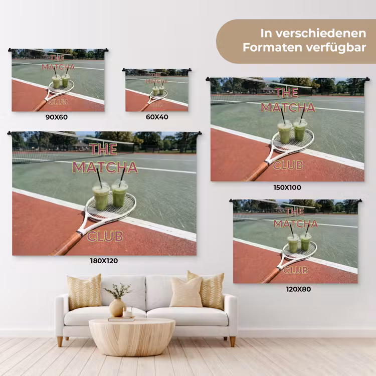 Matcha Club - Tennis - Matcha Wandkleed katoen klein -tsfeer8_DE
