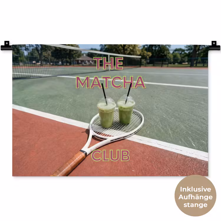 Matcha Club - Tennis - Matcha Wandkleed katoen klein -t3d_DE