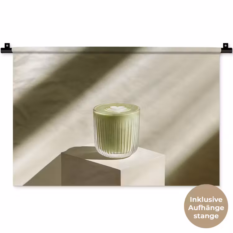 Matcha - Glas - Groen - Minimalistisch Wandkleed katoen klein -t3d_DE