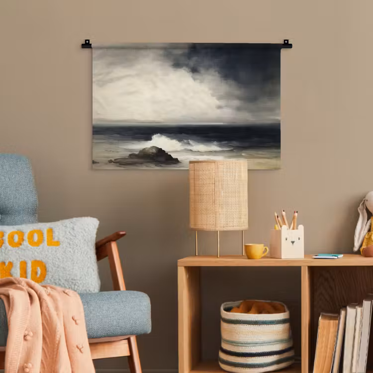 Zee - Rotsen - Storm Wandkleed katoen klein -wsfeer4_kind