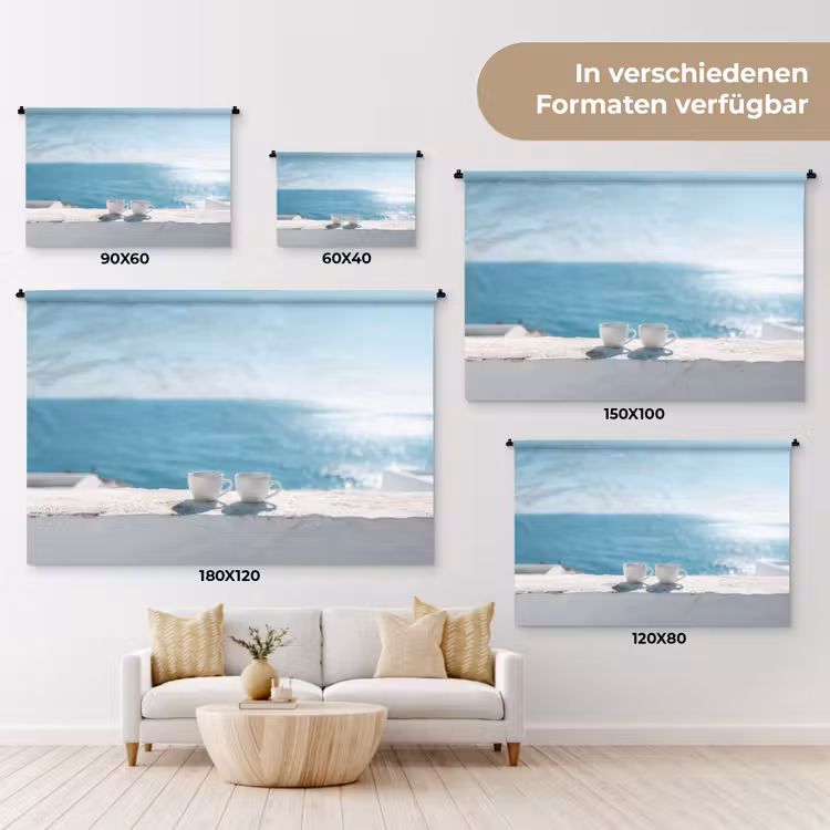 Zee - Koffiekopjes - Zomers Wandkleed katoen klein -tsfeer8_DE
