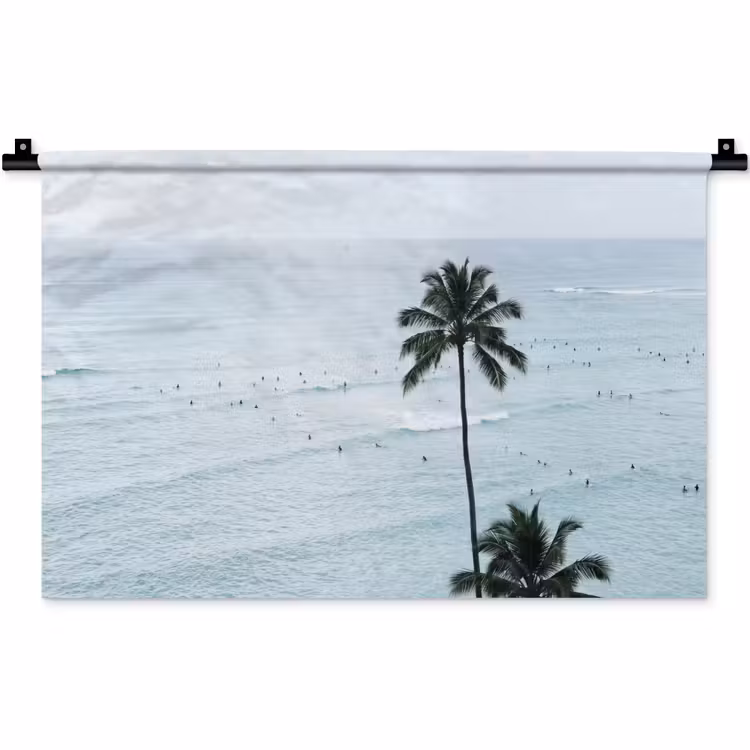 Oceaan - Palmbomen - Surfers Wandkleed katoen klein -zz3d