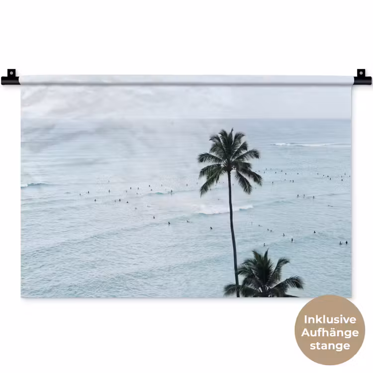 Oceaan - Palmbomen - Surfers Wandkleed katoen klein -t3d_DE