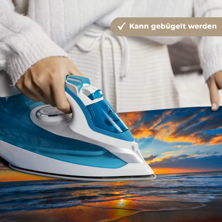 Zee - Zonsondergang - Strand - Wolken - Oranje Wandkleed katoen klein -tsfeer9_DE