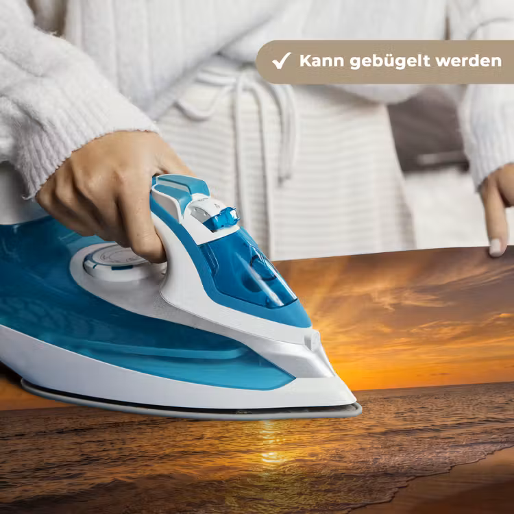 Zee - Zonsondergang - Golven - Kust - Oranje Wandkleed katoen klein -tsfeer9_DE