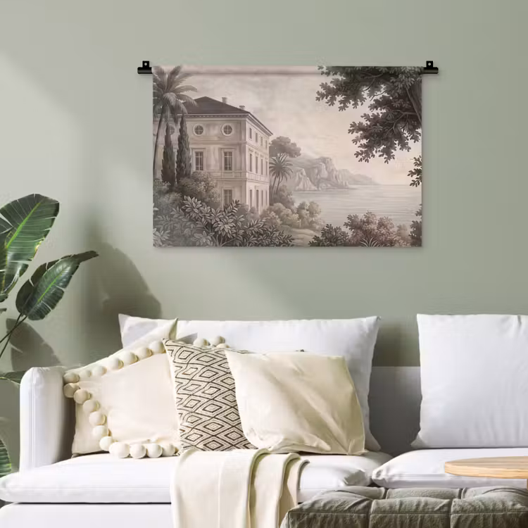 Zee - Villa - Beige Wandkleed katoen klein -sfeer7