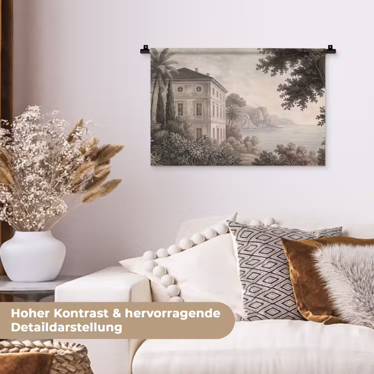 Zee - Villa - Beige Wandkleed katoen klein -tsfeer1_DE